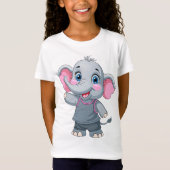 かわいいベビーゾウ女の子Tシャツ Tシャツ (正面)