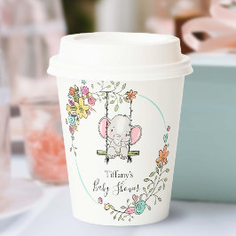 かわいいベビーゾウ少年フローラベビーシャワー 紙コップ