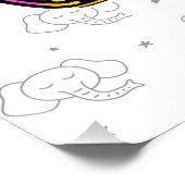 かわいいベビーゾウ座るデジタルイラストレーション ポスター (コーナー)