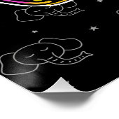 かわいいベビーゾウ座るデジタルイラストレーション ポスター (コーナー)