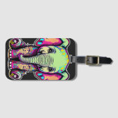 かわいいベビーゾウ座るデジタルイラストレーション ラゲッジタグ (正面横)