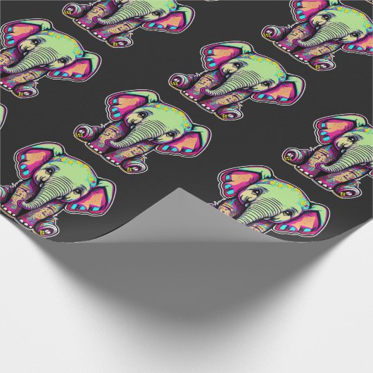 かわいいベビーゾウ座るデジタルイラストレーション ラッピングペーパー (角)