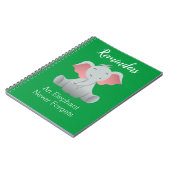 かわいいベビーゾウ引用文リマインダーノート ノートブック (左側)