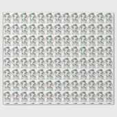 かわいいベビーゾウ松パインクリスマスパターン ラッピングペーパー (フラット)