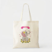 かわいいベビーゾウ水の色のフローラ赤ちゃんシャワー トートバッグ (正面)