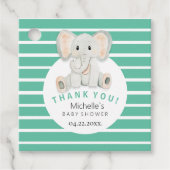 かわいいベビーゾウ水彩イラストレーション フェイバータグ (正面)