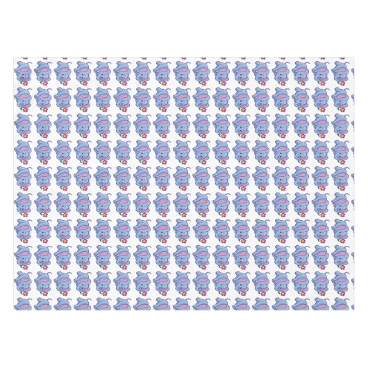 かわいいベビーゾウ漫画キッズ長方形 テーブルクロス (正面(横))