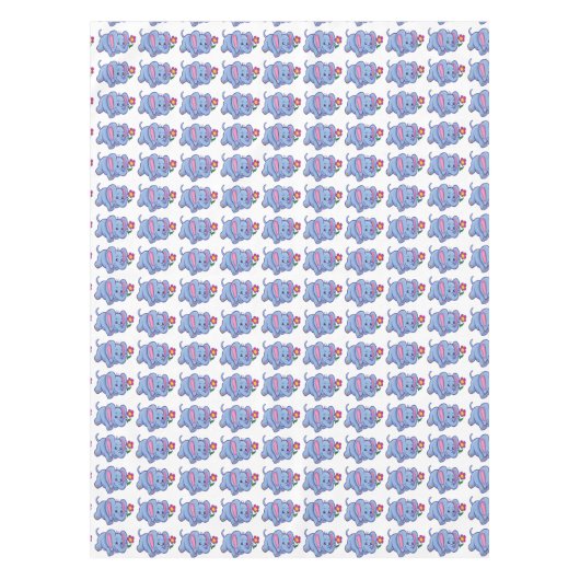 かわいいベビーゾウ漫画キッズ長方形 テーブルクロス (正面)