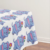 かわいいベビーゾウ漫画キッズ長方形 テーブルクロス (インサイチュ)
