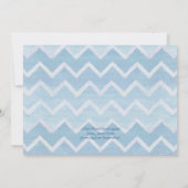 かわいいベビーゾウ男の子シャワーシェブロンストライプブルー 招待状 (裏面)