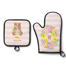 かわいいベビーゾウ花モノグラムキッズ