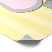 かわいいベビーゾウ誕生日またはシャワーパーティーバナー ポスター (角)