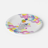 かわいいベビーゾウ誕生日パーティー ペーパープレート (アングル)