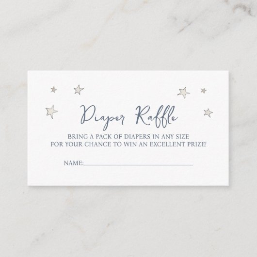 かわいいベビーゾウ赤ちゃんシャワーおむつラッフル エンクロージャーカード (正面)