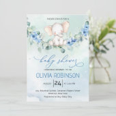 かわいいベビーゾウ赤ちゃんシャワー 招待状 (スタンド正面)