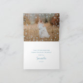 かわいいベビーゾウ青い水色サンキューカード サンキューカード (内部)