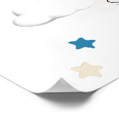 かわいいベビーゾウ風船バスケットボーイ赤ちゃんシャワー ポスター (角)