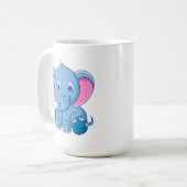かわいいベビーゾウ コーヒーマグカップ (正面左)