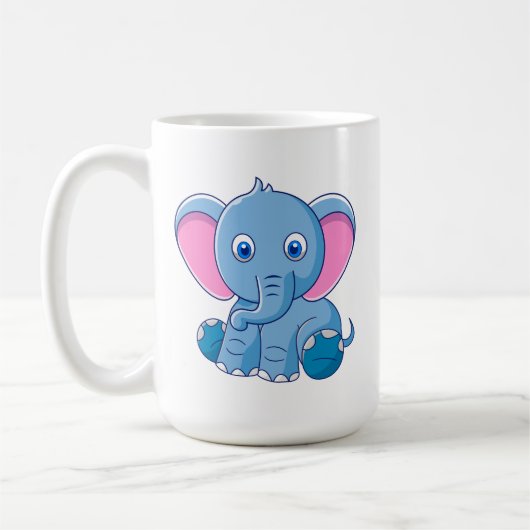 かわいいベビーゾウ コーヒーマグカップ (左)