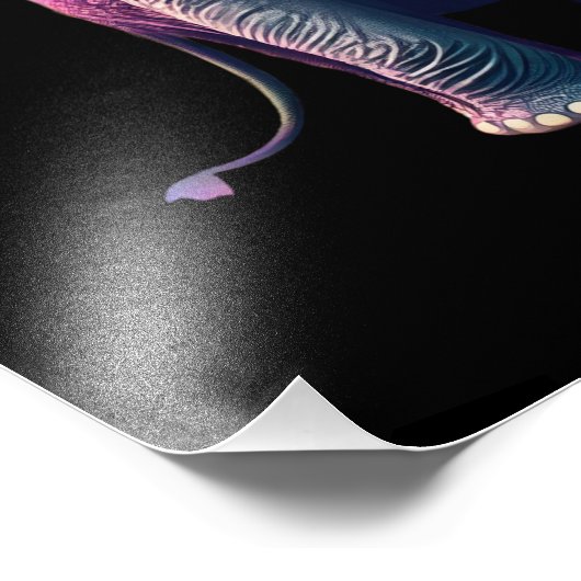 かわいいベビーゾウ（ビーニーとピンクのメガネ） フォトプリント            (角)