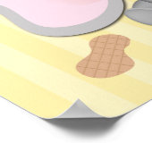 かわいいベビーゾウ&ピーナッツ誕生日パーティバナー ポスター (角)