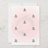 かわいいベビーゾウ、フローラ赤ちゃんシャワー 招待状 (裏面)