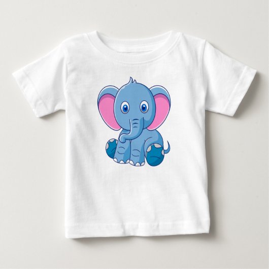 かわいいベビーゾウ ベビーTシャツ (正面)