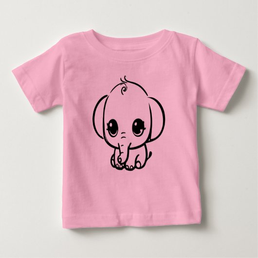 かわいいベビーゾウ ベビーTシャツ (正面)
