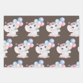 かわいいベビーゾウ ラッピングペーパーシート (正面3)