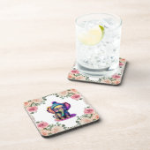 かわいいベビーゾウ(眼鏡とビーニー) コースター (右側)