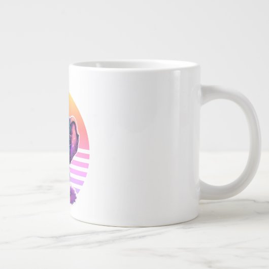 かわいいベビーゾウ（眼鏡とビーニー） ジャンボコーヒーマグカップ (右)