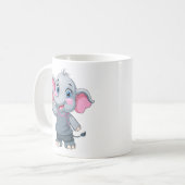 かわいいベビーゾウMUG コーヒーマグカップ (正面左)