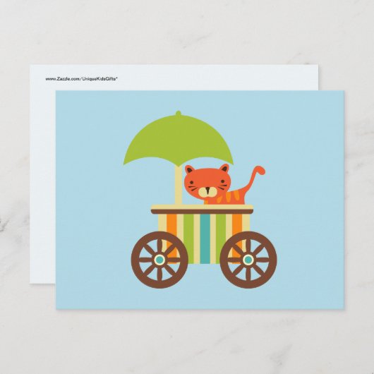 かわいいベビータイガーオンアイスクリームカート子供のギフト ポストカード (正面/裏面)