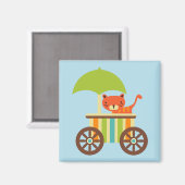 かわいいベビータイガーオンアイスクリームカート子供のギフト マグネット (正面/裏面)