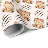 かわいいベビータイガークルースクラッチ子供の誕生日 ラッピングペーパー (ロールコーナー)