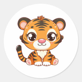 かわいいベビータイガーシッティング ラウンドシール