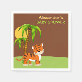 かわいいベビータイガーベビーシャワー紙ナプキンス スタンダードカクテルナプキン