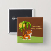 かわいいベビータイガー赤ちゃんシャワーボタン 缶バッジ (正面&裏面)