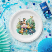 かわいいベビーダックファームファミリーアニマルズ ペーパープレート (パーティー)