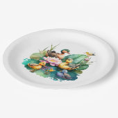 かわいいベビーダックファームファミリーアニマルズ ペーパープレート (アングル)