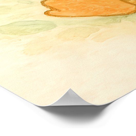 かわいいベビーダック – 水彩アニマルプリント 子供へ ポスター (角)