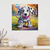 かわいいベビーダルマチアンアットアーバンパークイラストレーション ポスター (キッチン)