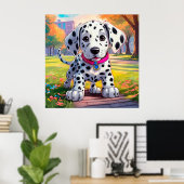 かわいいベビーダルマチアンアットアーバンパークイラストレーション ポスター (ホームオフィス)