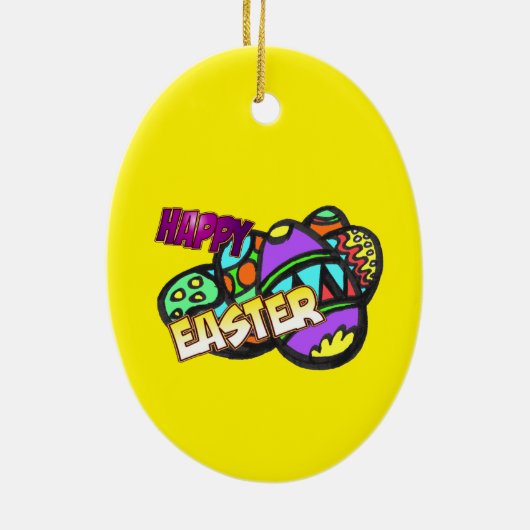 かわいいベビーチックイースターオーナメント セラミックオーナメント (裏面)