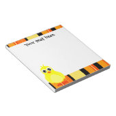 かわいいベビーチックオレンジストライプ色 ノートパッド (アングル)