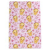 かわいいベビーチックスとハート抱き枕 ミディアムペーパーバッグ (裏面)