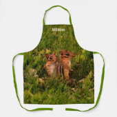 かわいいベビーチップムンクス動物パーソナライズされた芸術 エプロン (正面)