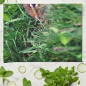 かわいいベビーチムンクピーキングワイルドライフ キッチンタオル (折り畳み)