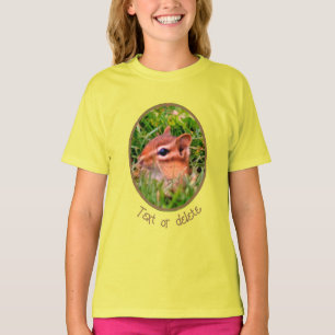 かわいいベビーチムンクピーキングワイルドライフ Tシャツ