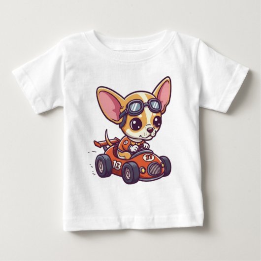 かわいいベビーチワホアレースカードライバー ベビーTシャツ (正面)